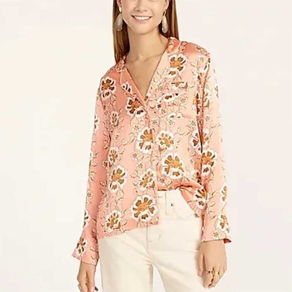 J. Crew Tops - J. Crew Collection silk pajama shirt in climbing floral